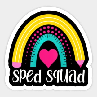 Womens Sped Squad Speducator Teacher Rainbow Special Education Sticker